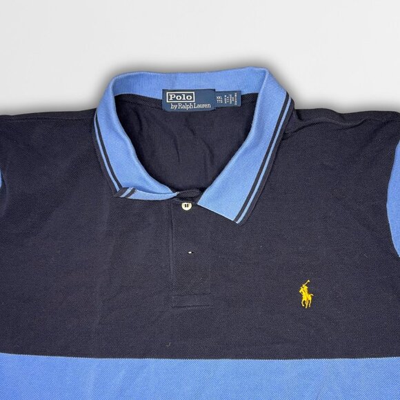Ralph Lauren Mens XXL Navy & Blue Striped Polo Shirt - Picture 4 of 8